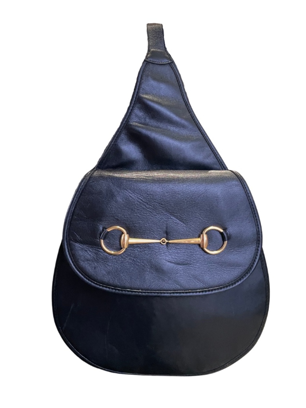 Vintage Gucci Horsebit Black Leather Sling Bag - Picture 3 of 9
